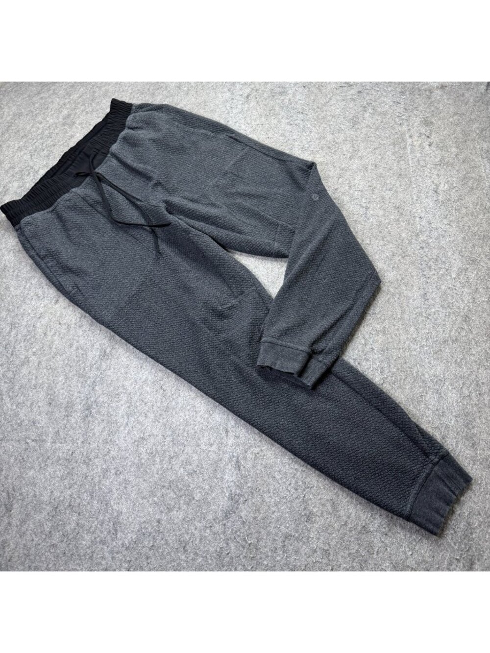 Lululemon At Ease Textured Joggers Men L Dark Gray 29" Slim Tapered Double Knit